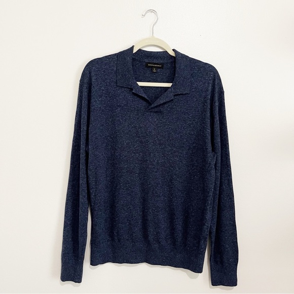 Banana Republic Other - Banana Republic Men's Dark Blue Pullover Sweater Collared Polo Long Sleeve M